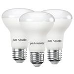 paul russells Daylight E27 Spotlight 8.5W LED Reflector R63 Light Edison Screw 60w Equivalent Bulb 806 Lumen 6500K Frosted 120° Beam Angle ES Energy Saving Lightbulbs, Pack of 3