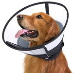 ROMANTIC BEAR Dog Cone Collar Large,Soft Dog Cone With Adjustable Buckle,Anti- Bite Elizabethan Collars For Dog & Cats, Pet Collar Comfy Cone Neck Collar After Surgery (Grey, L(15.7''-18.9''))