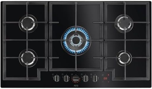 AEG 8000 Series 90cm Gas on Glass 5 Burner Gas Hob - Black