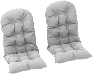 Outsunny Lot de 2 Coussin de siège pour Chaise Adirondack avec Attaches sécurisées, Coussin de Chaise Adirondack Design capitonné, Coussin de Chaise à Dossier Haut Doux et épais, Gris Clair