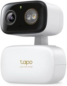 Tapo 3K 5MP Wired Pan/Tilt Indoor/Outdoor Security Camera, Free Person/Vehicle/Baby Cry Detect & 360° Motion Track, Color Night, SD/Cloud, Wrks w/Alexa & Google Home, 2.4 GHz WiFi, HybridCam 360