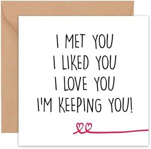 Happy Wedding Anniversary Cards | Cute Funny Card | for Wife Husband Girlfriend Boyfriend Him Her | Handcrafted | Partner Gay LGBT Gift | First Anniversary | 14cm