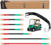 10L0L Golf Cart 7 PCS Battery Cable Set for EZGO 1994-UP, 4 Gauge EZGO Battery Cable Wiring Kit for 36 & 48 Volt TXT with One Piece Golf Cart Battery Carrying/Lifting Strap