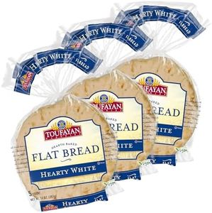 Toufayan Bakeries, Hearty White Flatbread (3 Pack, 15 Flatbreads Total)