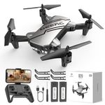 DEERC D20 Mini Drone Foldable for Kids with 1080P HD FPV Camera Remote Control Toys Gifts for Boys Girls with Tap Fly,Auto Hover,Voice/Gesture Control,Speed Adjustment,2 Batteries,3D Flip