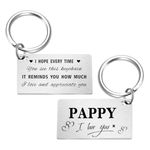 Father's Day Keychain Gifts for Pappy - Pappy Birthday Christmas Xmas Gifts, Pappy, 1.57*0.86 Inch