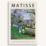 Gufro Canvas Print Wall Art Poster - Conversation under the olive Trees, 1921 By Matisse Waterproof and Moisture-proof Canvas Poster for Living Room, Bed Room, Office Home Decoration 16x24in Unframed