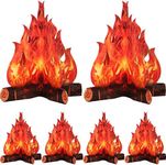 3D Decorative Cardboard Campfire Centerpiece Artificial Fire Fake Flame Paper Party Decorative Flame Torch (Red Orange, 6 Set)