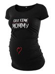 Decrum Black Maternity T Shirt - Pregnant Shirts for Women | [40022016-AL] First Time Mommy Black MTS, 2XL