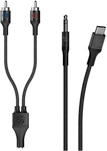Scosche CAUXB4RCAA-SP 3.5mm AUX to USB-C Braided Cable & RCA Audio Adapter Kit 4-ft. Space Gray