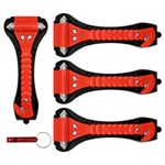 WAIZHIUA 4Pcs Emergency Car Hammer Car Window Breaker Car Emergency Escape Hammer Seat Belt Cutter Tool Double-Ended Car Safety Hammer Saving Survival Kit with Survival Whistles