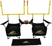 QB54 - The Ultimate Football Yard Game Set, Outdoor Football Toss for Tailgating, Backyard, Beach, Park, Tournaments, Sports Training, Score Touchdowns, Kick Field Goals (Black Game Set)