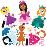 Baker Ross AX123 Princess Mix & Match Magnet Kits, Ideal for Kids Arts and Crafts (8 Pack),Blue,Green,Purple