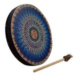 Nanyaciv 10" Shaman Drum, Handmade Shamanic Drum with Drum Stick, Blue Shaman Drum, Music Spiritual Shaman Drum, Siberian Drum Sound Healing Tool