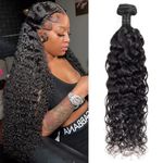 Water Wave Bundles Human Hair Weave Bundles Water Curly Brazilian Virgin Hair Wet And Wavy Bundle 12A Grade Unprocessed Human Hair Extensions Natural Black (22inch, water wave bundles)