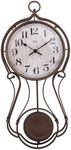 Lily's Home Antique Metal Pendulum Wall Clock - Elegant Regulator Clock for for Living Room & Home Decor & Kitchen Decor & Wall Décor 20" H x 2.4" D x 9.2" W