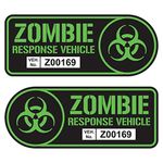 Zombie Response Vehicle Sticker Set Vinyl Decal Black & Lime Green Car Truck SUV Decal Badge Halloween