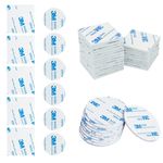 QINCAWIN 60 Pieces Self Adhesive Double Sided Tape Waterproof Sticky Pads Heavy Duty Set, Double Sided Sticky Pads for Car Home Office Accessories White Round(30mm),Square(40mm x 40mm)