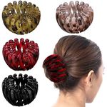 BBTO 4 Pcs Bird Nest Magic Hair Clip Ponytail Holders Lazy Birds Nest Plate Hairpin Hair Accessories for Women