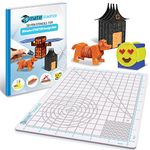 3Dmate Starter - Transparent 3D Pen Mat 9 x 7 Inches with Compatible Stencils Book - Flexible Two-Sided Heat-Resistant Silicone - 3D Pen Accessories - Templates for Kids, Adults