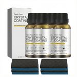 Crystal Coating Plastic Restorer for Cars, Ceramic Trim Restorer Spray, Quick Plastic Parts Refurbish Agent for Car Interior & Exterior, UV Protection Nano Coating for Dashboards & Bumpers - 4 Pcs