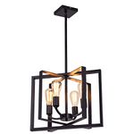 SEEBLEN 4- Light Pendant Light Black Adjustable Hanging Ceiling Lights Vintage Foyer Lantern for Kitchen lsland Dining Room Hallway Farmhouse Ceiling Lights