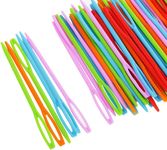 AIMALL Mix Colour 20PCS Large Eye Plastic Needles 2.7inch/7cm Learning Needles Darning Threading Weaving Sewing Needles Tapestry Needles Great for Kids