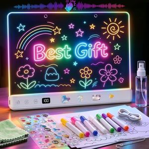 16" LED Drawing Board for Kids Birthday Gift, Glow Doodle LED Note Board