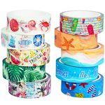 YUBBAEX 10 Rolls Four Seasons Washi Tape Set Beach Ice Cream Masking Decorative Tapes (Summer)