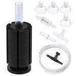 Pawfly Aquarium Bio Sponge Filter Quiet Betta Fry Shrimp and Small Fish Foam Filter with Airline Tubing Control Valve Suction Cup Connector and Check Valve Accessories for Fish Tanks up to 80 Litre