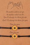 morniface Pinky Pomise Distance Matching Bracelets for Best Friends Couple Family Women Mens Sunflower Boho Bracelet Friendship Jewelry, 10 inch, Metal