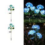 hardoll Solar Decorative Light Hydrangea Flower Shaped RGB Color LED lamp for Waterproof Outdoor Home Garden Yard(Blue Color-Pack of 2)