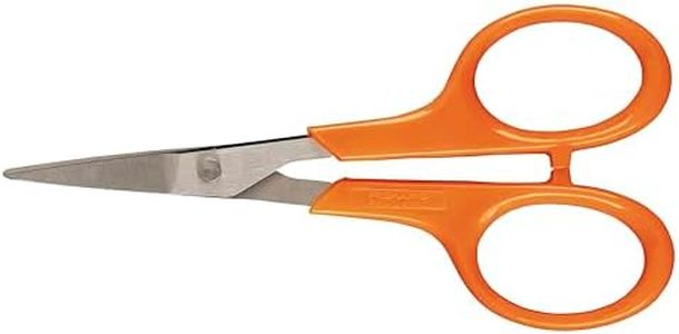 Fiskars Embroidery Scissors, Length: 10 cm, for Right- and Left-Handed Users, Stainless Steel Blade/Plastic Handles, Orange, Classic, 1005143