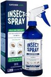 Catcher Labs Natural Insect Spray for Indoor and Outdoor Use | Ant, Roach, Spider, Fly, Flea, Bed Bug Killer and Insect Repellent | Plant-Based Formula | Pet and Family Safe | 16 oz