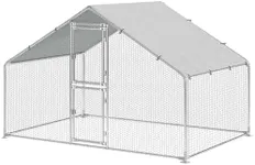 DWVO Large Metal Chicken Coop for 10 Chickens, 6.6 x 9.8 x 6.4 ft Walk-in Poultry Cage Chicken Run for Yard Outdoor with Waterproof and Anti-UV Cover Duck House Chicken Pen