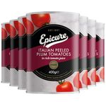 Epicure Italian Peeled Plum Tomatoes in Rich Tomato Juice, 400 g, (Pack of 12)