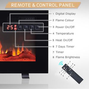 FlameKo Wilton 50" Electric Fireplace – Wall Mounted Heater