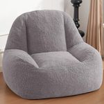 Homguava Bean Bag Chairs for Adults, Giant Beanbag Couch Adult Bean Bag Chair Sofa with Filler Included, Modern Lazy Lounger Comfy Chair for Living ROM(Grey)