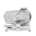 KWS MS-10ES All Metal 320W Electric Meat Slicer 10-Inch with 304 Stainless Steel Blade & Extended Back Space, Frozen Meat/Cheese/Food Slicer Low Noise Commercial and Home Use [ ETL, NSF Certified ]