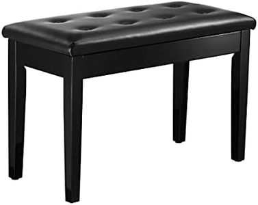 Melodic Piano Bench Keyboard Stool Piano Chair Duet Seat Wood Leather Cushion Flip-Top Seat with Music Books Storage Black