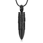 zeqingjw Bullet Urn Necklaces for Ashes Tree of Life Cremation Jewelry Memorial Pendant Ash Holder Keepsake Jewelry for Pet/Human, Metal, stainless-steel