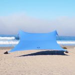 Neso Tents Gigante Beach Tent, 8ft Tall, 11 x 11ft, Biggest Portable Beach Shade, UPF 50+ Sun Protection, Reinforced Corners and Cooler Pocket(Periwinkle Blue)