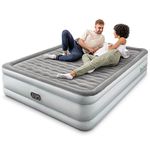 Bestway King Queen Double Single Size Air Bed | Airbed with Built-in Electric Pump, Fast Inflation, Wave Beam Support Mattress with Storage Bag, Grey