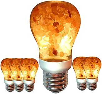 Himalayan Glow Salt Lamp LED Light Bulbs 60-Watt Equivalent, Warm Amber Glow, Dimmable E26 Edison light bulb for Decor, Homes, Offices, Kitchen, 6 Pcs