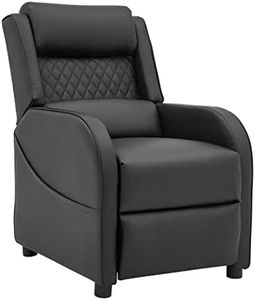 Gaming Recliner Gaming Armchair, Gaming Chair with Footrest and Headrest with Reclining Function for Ultimate Gaming Set Up with Chair Side Pockets in (Black with Black Trim)