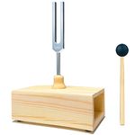 Lrowvenu 528 Hz Tuning Fork with Resonance Box, Aluminum Alloy, Wooden Speaker, Ideal for Sound Healing, SPA Aromatherapy, Tuning Fork Resonance Teaching, Hearing Tests, Meditation etc.