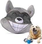 ZENAPOKI Dog Toys for Aggressive Chewers (3in1) - Squeaky Dog Toys Interactive - Dog Toys for Medium Dogs, Large & Small Breeds - Puppy Teething Chew Dog Toy - Juguetes Perros - Grey