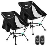 MISSION MOUNTAIN UltraPort (1-Lock™) Camping Chair 2 Packs, Portable Camping Chair, Lightweight Folding Chair for Backpacking - Black