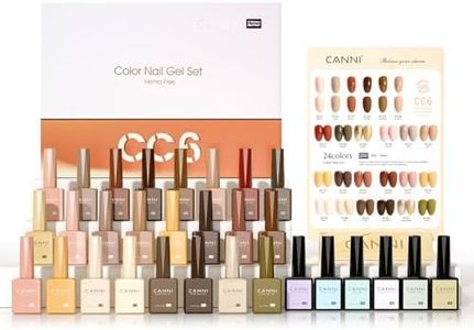 CANNI 30Pcs 9ML Hema-free Gel Nail Polish Set,Nude Brown Red Glitter Gold Gel Polish Kit Soak Off LED Nail Gel Polish Set Nail Art Starter Manicure Salon DIY at Home