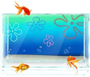 Cartoon Underwater Bob Aquarium Background Sticker 24x16in (61x41cm), Fish Tank Backdrop Decorations HD Printing Simple Wallpaper PVC Poster (B)